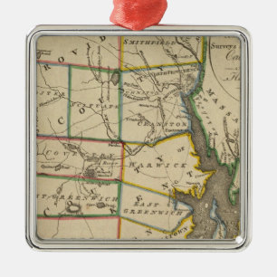 Staat von Rhode Island 3 Silbernes Ornament
