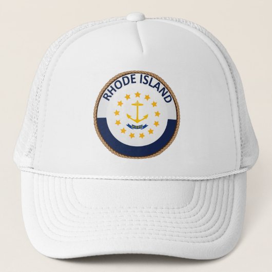 Staat von Rhode Island Flag Siegel Trucker Hat Truckerkappe (Vorderseite)