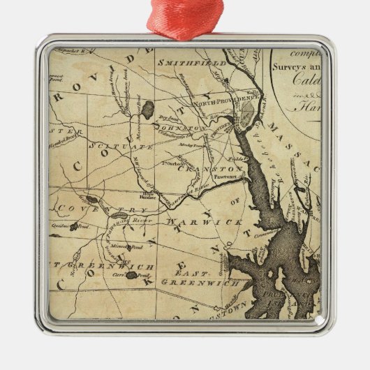 Staat von Rhode Island Ornament Aus Metall (Vorne)
