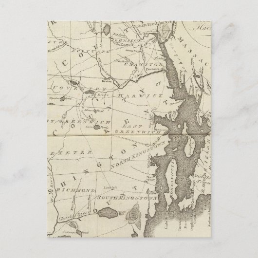 Staat von Rhode Island Postkarte (Vorderseite)