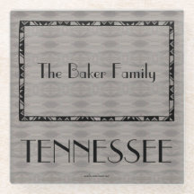 Staat von Tennessee Familienname Glass Untersetzer