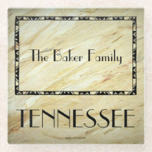 Staat von Tennessee Familienname Glass Untersetzer