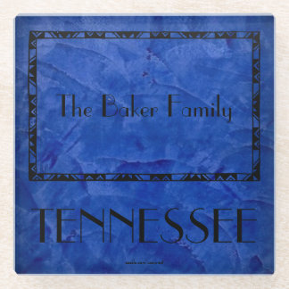 Staat von Tennessee Familienname Glass Untersetzer