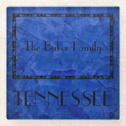 Staat von Tennessee Familienname Glass Untersetzer (Vorderseite)