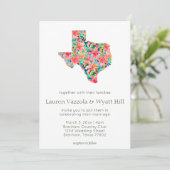 Staat von Texas Bright Tropical Florals Hochzeit Einladung (Stehend Vorderseite)