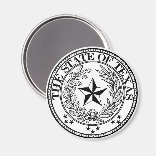 Staat von Texas Magnet White (Vorderseite/Rückseite)
