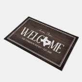 Staat von Texas Personalisiert Woodgrain Fußmatte (Schrägansicht)