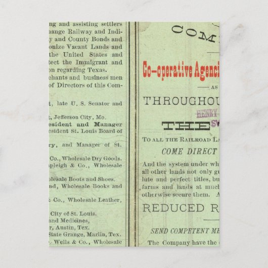 Staat von Texas Postkarte (Vorderseite)