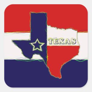 STAAT VON TEXAS QUADRATISCHER AUFKLEBER