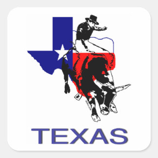 Staat von Texas Rodeo Bull Rider Quadratischer Aufkleber