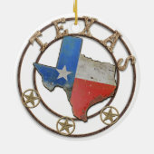 Staat von Texas-Schmiedeeisen Keramik Ornament (Hinten)