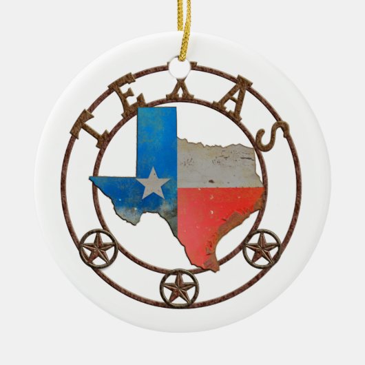 Staat von Texas-Schmiedeeisen Keramikornament (Vorne)