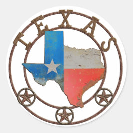 Staat von Texas-Schmiedeeisen Runder Aufkleber