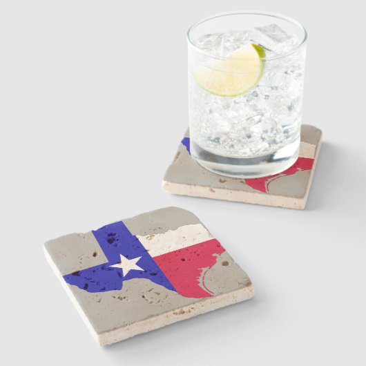 Staat von Texas Steinuntersetzer (Seitenansicht)