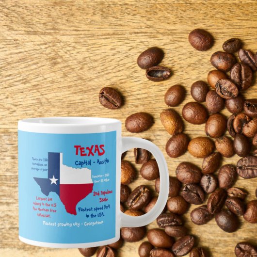 Staat von Texas Untersetzer Phantastisch Fakten Jumbo-Tasse