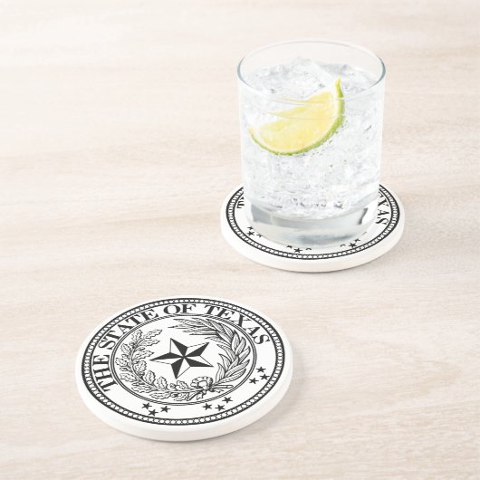 Staat von Texas-Untersetzer-Weiß Getränkeuntersetzer (Seite)