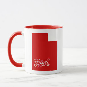 Staat von Utah Shape Red Tasse
