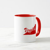 Staat von Virginia Form Rote Tasse (VorderseiteRechts)