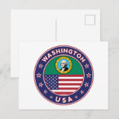 Staat von Washington Postkarte (Vorne/Hinten)
