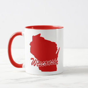 Staat von Wisconsin Form Rote Tasse