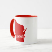 Staat von Wisconsin Form Rote Tasse (Vorderseite Links)