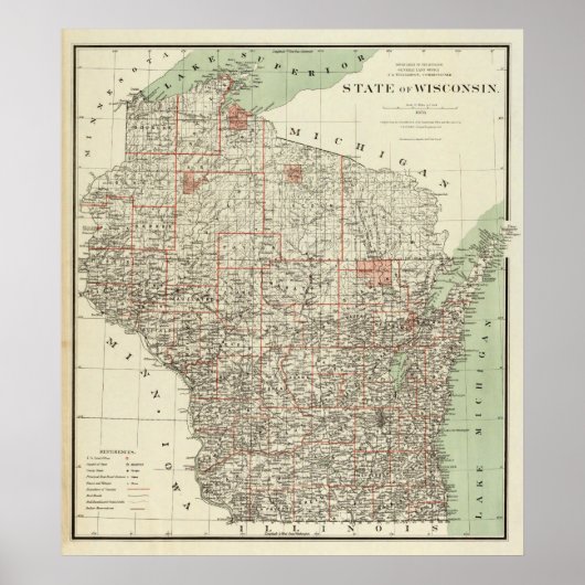 Staat von Wisconsin Poster (Vorne)