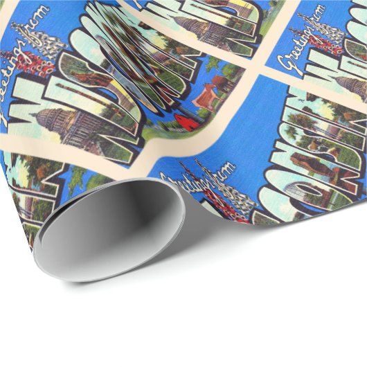 Staat von Wisconsin Vintage Postkarte für Großbuch Geschenkpapier (Rolleneckpunkt)