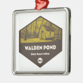 Staat Walden Pond Massachusetts Ornament Aus Metall (Links)