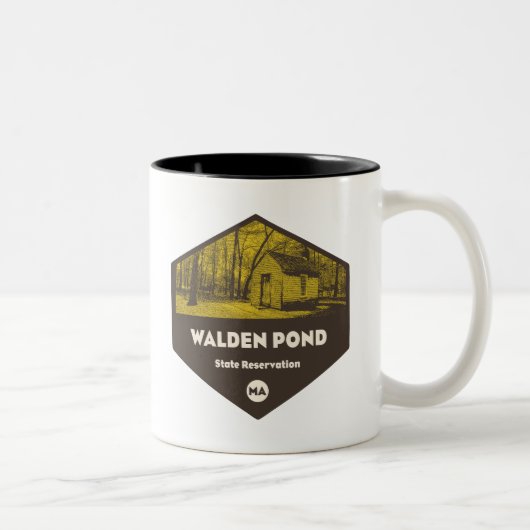 Staat Walden Pond Massachusetts Zweifarbige Tasse (Rechts)
