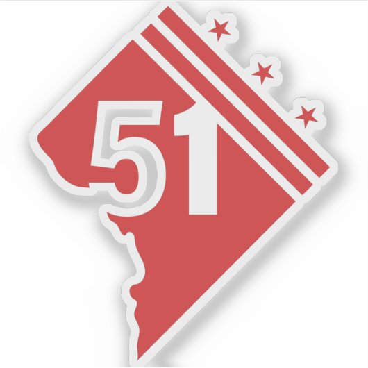 Staat Washington D.C. 51 Aufkleber (Vorderseite)