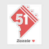 Staat Washington D.C. 51 Aufkleber (Blatt)