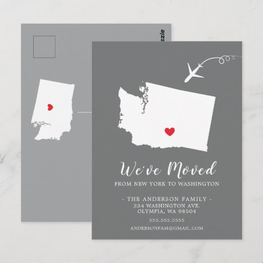 Staat WASHINGTON Postkarte (Vorne/Hinten)