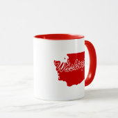Staat Washington Shape Red Tasse (VorderseiteRechts)