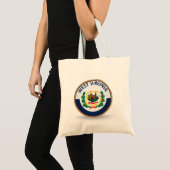 Staat West Virginia Flag Siegel Tote Tag Tragetasche (Vorderseite (Produkt))