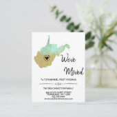 *~* STAAT WEST VIRGINIA Neue Zuhause-Adresse Movin Ankündigungspostkarte (Stehend Vorderseite)