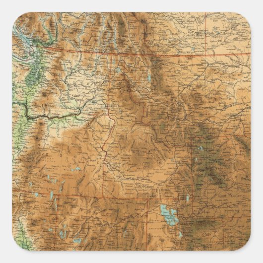 Staat-Westernabschnitt Quadratischer Aufkleber (Vorderseite)