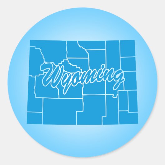 Staat Wyoming Classic Round Aufkleber (Vorderseite)