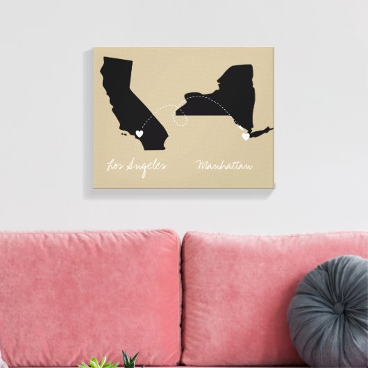 Staat zu Staat Liebe oder Verschieben Leinwanddruck (Insitu (Wohnzimmer))