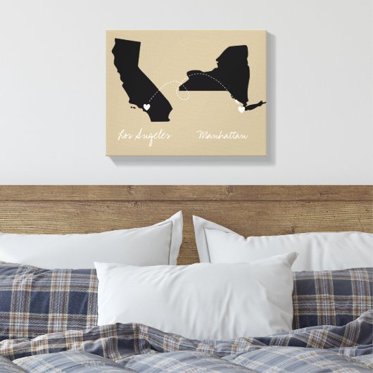 Staat zu Staat Liebe oder Verschieben Leinwanddruck (Insitu (Schlafzimmer))