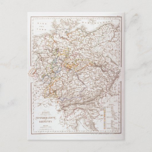 Staaten der Deutschen Eidgenossenschaft Postkarte (Vorderseite)