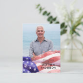 Staaten Flag Funergrabmal Foto Dankeskarte (Stehend Vorderseite)