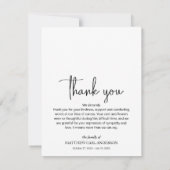 Staaten Flag Funergrabmal Foto Dankeskarte (Rückseite)