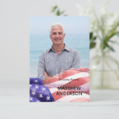 Staaten Flag Funergrabmal Foto Dankeskarte (Stehend Vorderseite)