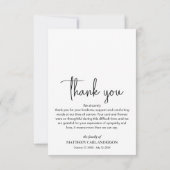 Staaten Flag Funergrabmal Foto Dankeskarte (Rückseite)