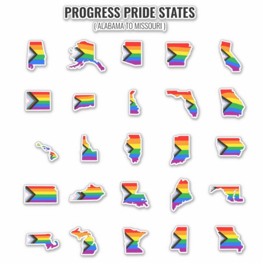 Staaten für den Fortschritt (A-M) Aufkleber (Vorderseite)