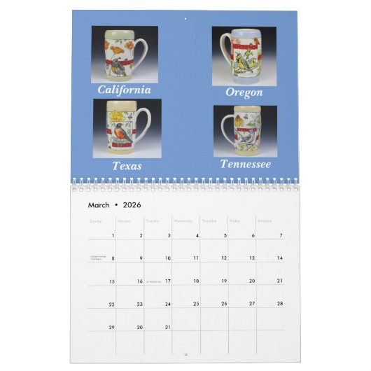 Staaten Tasse Sammlung von Ann Ruel 2023 Kalender (Mär 2026)