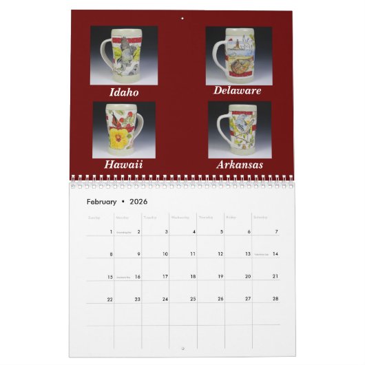 Staaten Tasse Sammlung von Ann Ruel 2023 Kalender (Feb 2026)