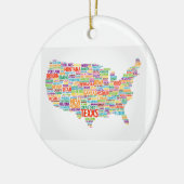 STAATEN und Städte in den USA Keramik Ornament (Links)