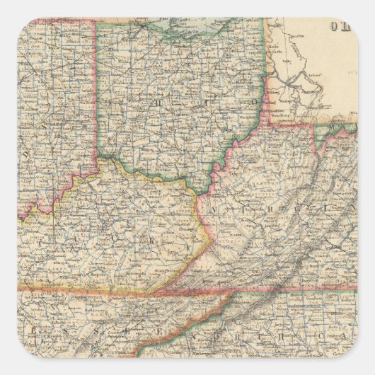 Staaten von Delaware und Maryland Quadratischer Aufkleber (Vorderseite)