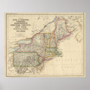 Staaten von Maine, New Hampshire, Vermont Poster